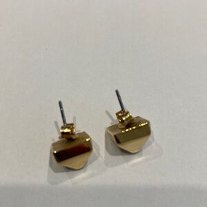 Elegant Geometric Gold Plated Earrings with Textured Finish